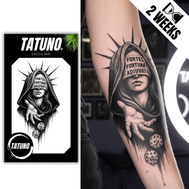 Tatuaż jagua półtrwały fortes fortuna adiuvat