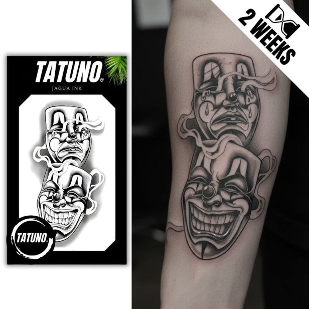 Tatuaż jagua półtrwały komedia i tragedia maski