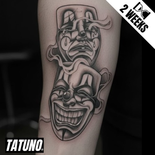 Tatuaż jagua półtrwały komedia i tragedia maski