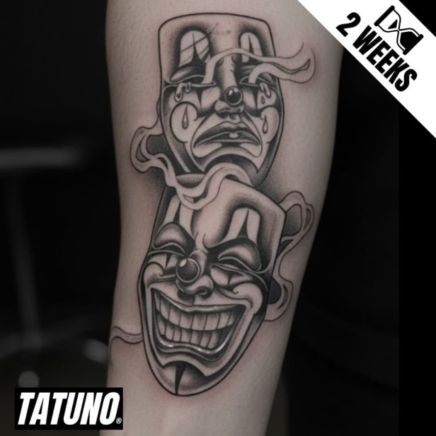 Tatuaż jagua półtrwały komedia i tragedia maski