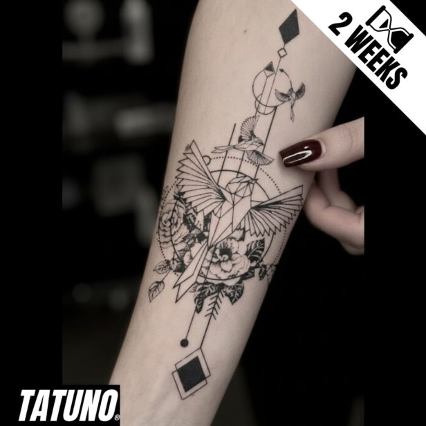 Tatuaż jagua półtrwały geometryczne drzewo ptak kwiaty