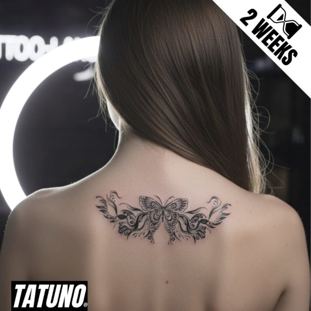 Tatuaż jagua półtrwały motyl kwiatowy
