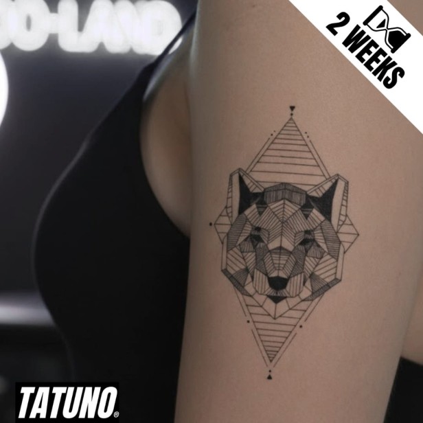 Tatuaż jagua półtrwały geometryczny wilk jeleń