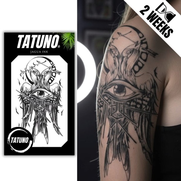 Tatuaż jagua półtrwały oko feniksa