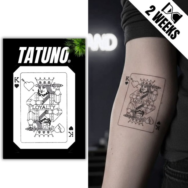 Tatuaż jagua półtrwały król kier karta