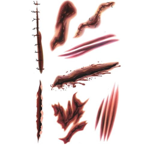 Duży tatuaż na halloween rany zadrapania