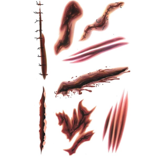 Duży tatuaż na halloween rany zadrapania