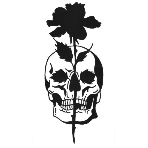 Tatuaż czaszka kwiat