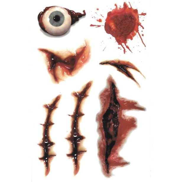 Duży tatuaż na halloween blizny gałka oczna