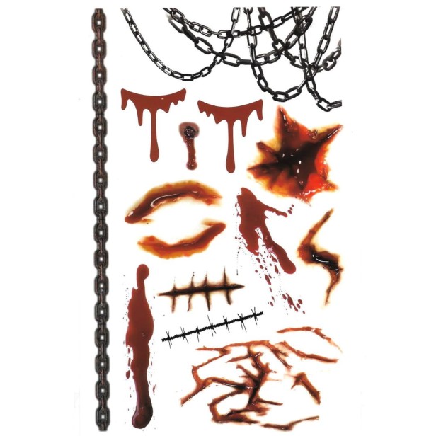 Duży tatuaż na halloween blizny łańcuchy