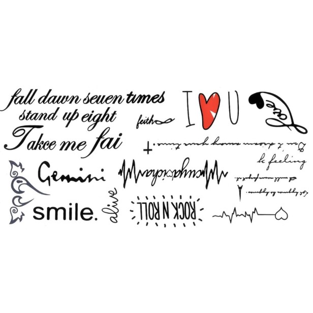 Tatuaże mix smile rock and roll