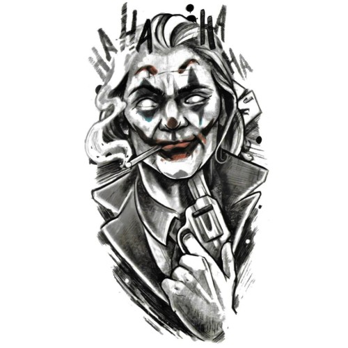 Tatuaż joker z papierosem