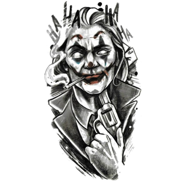 Tatuaż joker z papierosem
