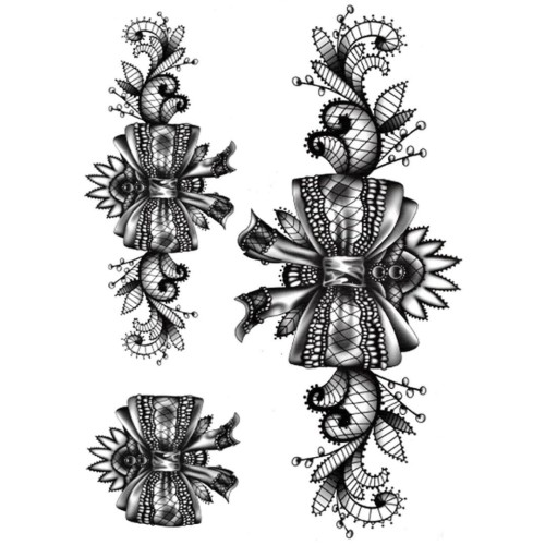 Tatuaż zmywalny tymczasowy kokardki wstążki tattoo