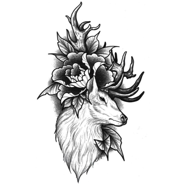 Tatuaż zmywalny jeleń deer