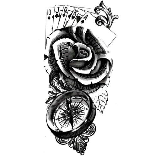 Tatuaż zmywalny karty poker as pik kier karo trefl