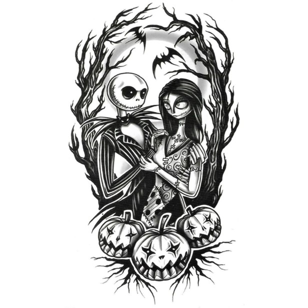 Tatuaż na halloween szkieleton