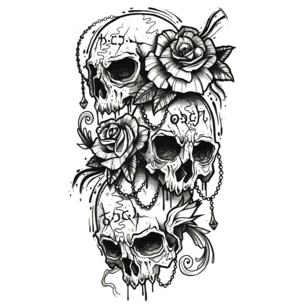 Tatuaż czaszki jack szkieleton skull na halloween