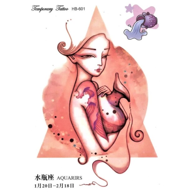 Tatuaż tymczasowy znak zodiaku wodnik