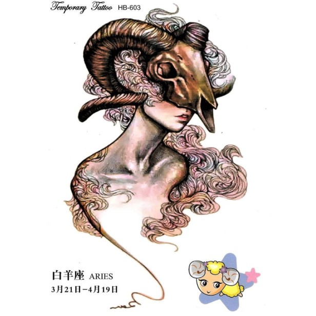 Tatuaż zmywalny znak zodiaku baran
