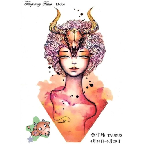 Tatuaż tymczasowy znak zodiaku byk