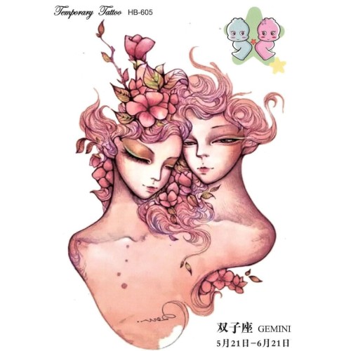 Tatuaż tymczasowy znak zodiaku bliźnięta