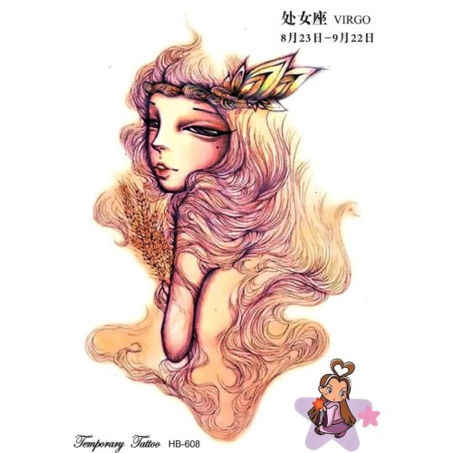 Tatuaż tymczasowy znak zodiaku panna