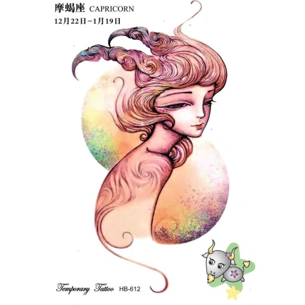 Tatuaż tymczasowy znak zodiaku koziorożec