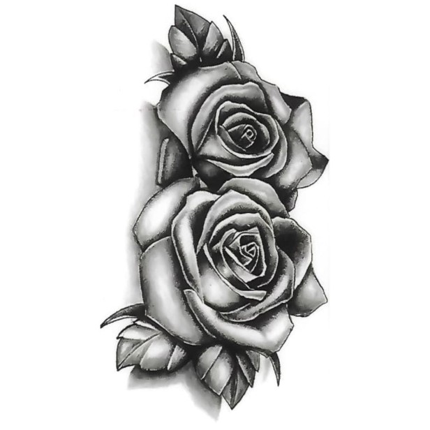 Tatuaż tymczasowy róże czarne